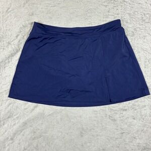 Lands End Navy Blue Tankini Bottom Swim Skirt Skort Size XL Navy Blue Modest